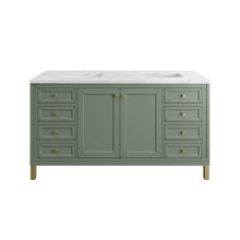 Load image into Gallery viewer, Chicago 60&quot; Double Vanity, Smokey Celadon w/ 3CM Ethereal Noctis Top
