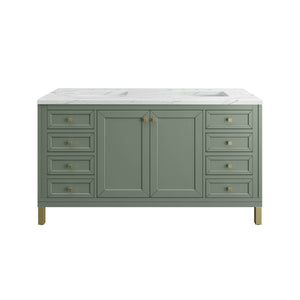 Chicago 60" Double Vanity, Smokey Celadon w/ 3CM Ethereal Noctis Top