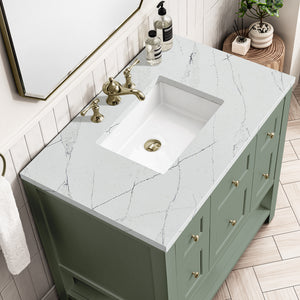 Bathroom Vanities Outlet Atlanta Renovate for LessBreckenridge 36" Single Vanity, Smokey Celadon w/ 3CM Ethereal Noctis Top
