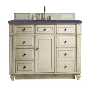 Bristol 48" Single Vanity, Vintage Vanilla, w/ 3 CM Charcoal Soapstone Quartz Top