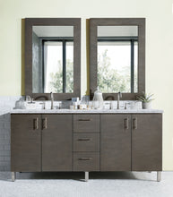 Load image into Gallery viewer, Metropolitan 72&quot; Silver Oak Double Vanity w/ 3 CM Carrara Marble Top