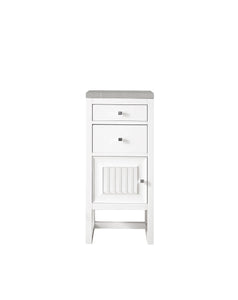 Athens 15" Cabinet w/ Drawers & Door, Glossy White w/ 3 CM Eternal Serena Top