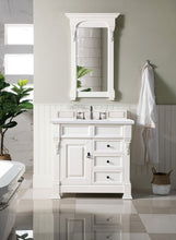 Load image into Gallery viewer, Brookfield 36&quot; Single Vanity, Bright White w/ 3 CM Arctic Fall Solid Surface Top
