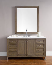 Load image into Gallery viewer, Chicago 60&quot; Single Vanity, Whitewashed Walnut w/ 3 CM Arctic Fall Solid Surface Top