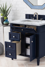 Load image into Gallery viewer, Brittany 30&quot; Single Vanity, Victory Blue w/ 3 CM Carrara Marble Top