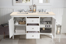 Load image into Gallery viewer, Palisades 60&quot; Double Vanity, Bright White, w/ 3 CM Eternal Marfil Quartz Top