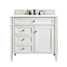 Load image into Gallery viewer, Brittany 36&quot; Bright White Single Vanity w/ 3 CM Classic White Quartz Top James Martin