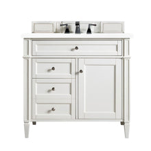 Load image into Gallery viewer, Brittany 36&quot; Bright White Single Vanity w/ 3 CM White Zeus Quartz Top