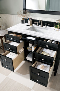 Bathroom Vanities Outlet Atlanta Renovate for LessBrittany 48" Black Onyx Single Vanity w/ 3 CM Arctic Fall Solid Surface Top
