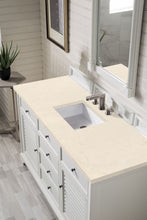 Load image into Gallery viewer, Savannah 60&quot; Single Vanity Cabinet, Bright White, w/ 3 CM Eternal Marfil Quartz Top