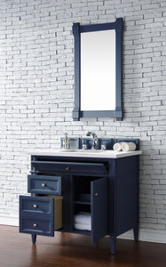 Bathroom Vanities Outlet Atlanta Renovate for LessBrittany 36" Victory Blue Single Vanity w/ 3 CM Arctic Fall Solid Surface Top