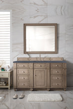 Load image into Gallery viewer, Bristol 60&quot; Single Vanity, Whitewashed Walnut, w/ 3 CM Charcoal Soapstone Quartz Top