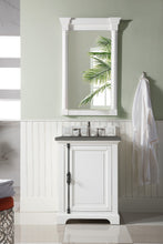 Load image into Gallery viewer, Providence 26&quot; Single Vanity Cabinet, Bright White, w/ 3 CM Grey Expo Quartz Top