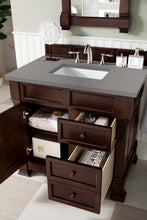Load image into Gallery viewer, Bathroom Vanities Outlet Atlanta Renovate for LessBrookfield 36&quot; Single Vanity, Burnished Mahogany w/ 3 CM Grey Expo Quartz Top