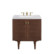 Load image into Gallery viewer, Amberly 30&quot; Single Vanity, Mid-Century Walnut w/ 3CM Arctic Fall Top