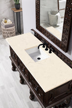 Load image into Gallery viewer, Balmoral 60&quot; Single Vanity Cabinet, Antique Walnut, w/ 3 CM Eternal Marfil Quartz Top