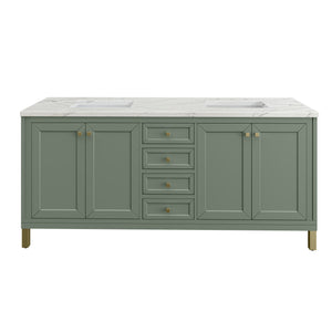Chicago 72" Double Vanity, Smokey Celadon w/ 3CM Ethereal Noctis Top