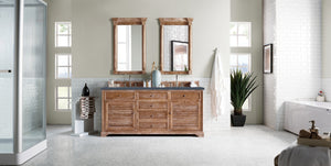 Savannah 72" Double Vanity Cabinet, Driftwood, w/ 3 CM Charcoal Soapstone Quartz Top