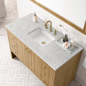 Bathroom Vanities Outlet Atlanta Renovate for LessHudson 48" Single Vanity, Light Natural Oak w/ 3CM Eternal Jasmine Pearl Top