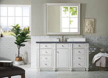 Load image into Gallery viewer, Bristol 60&quot; Single Vanity, Bright White, w/ 3 CM Charcoal Soapstone Quartz Top