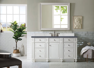 Bristol 60" Single Vanity, Bright White, w/ 3 CM Charcoal Soapstone Quartz Top