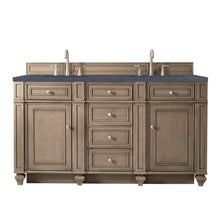 Load image into Gallery viewer, Bristol 60&quot; Double Vanity, Whitewashed Walnut, w/ 3 CM Charcoal Soapstone Quartz Top