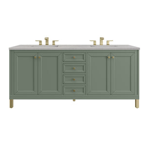 Chicago 72" Double Vanity, Smokey Celadon w/ 3CM Eternal Serena Top