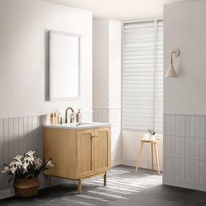 Bathroom Vanities Outlet Atlanta Renovate for LessLaurent 30" Single Vanity, Light Natural Oak w/ 3CM Arctic Fall Top