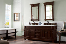 Load image into Gallery viewer, Brookfield 72&quot; Double Vanity, Burnished Mahogany w/ 3 CM Ethereal Noctis Quartz Top