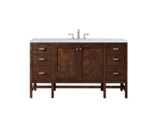 Load image into Gallery viewer, Addison 60&quot; Single Vanity Cabinet , Mid Century Acacia, w/ 3 CM Carrara White Top