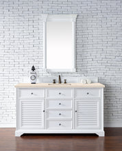 Load image into Gallery viewer, Savannah 60&quot; Single Vanity Cabinet, Bright White, w/ 3 CM Eternal Marfil Quartz Top