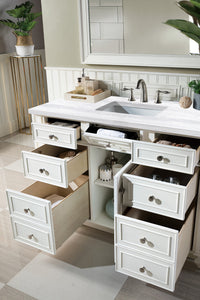 Bathroom Vanities Outlet Atlanta Renovate for LessBristol 48" Single Vanity, Bright White, w/ 3 CM Arctic Fall Solid Surface Top