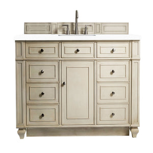 Bristol 48" Single Vanity, Vintage Vanilla, w/ 3 CM White Zeus Quartz Top