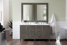 Load image into Gallery viewer, Metropolitan 60&quot; Silver Oak Double Vanity w/ 3 CM Arctic Fall Solid Surface Top