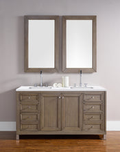 Load image into Gallery viewer, Chicago 60&quot; Double Vanity, Whitewashed Walnut w/ 3 CM Arctic Fall Solid Surface Top