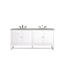 Load image into Gallery viewer, Athens 72&quot; Double Vanity Cabinet, Glossy White, w/ 3 CM Eternal Serena Top