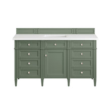 Load image into Gallery viewer, Brittany 60&quot; Single Vanity, Smokey Celadon w/ 3CM White Zeus Top