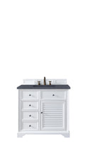 Load image into Gallery viewer, Savannah 36&quot; Single Vanity Cabinet, Bright White, w/ 3 CM Charcoal Soapstone Quartz Top