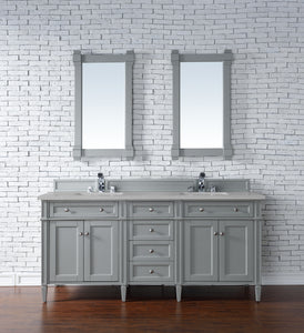 Brittany 72" Urban Gray Double Vanity w/ 3 CM Eternal Serena Quartz Top