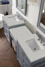 Load image into Gallery viewer, Copper Cove Encore 86&quot; Double Vanity Set, Silver Gray w/ Makeup Table, 3 CM Eternal Serena Quartz Top