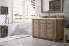 Bristol 48" Single Vanity, Whitewashed Walnut, w/ 3 CM Carrara Marble Top