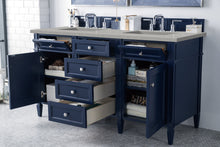 Load image into Gallery viewer, Brittany 60&quot; Victory Blue Double Vanity w/ 3 CM Eternal Serena Quartz Top