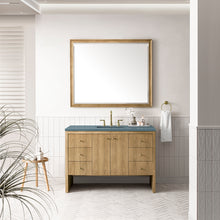 Load image into Gallery viewer, Hudson 48&quot; Single Vanity, Light Natural Oak w/ 3CM Cala Blue Top