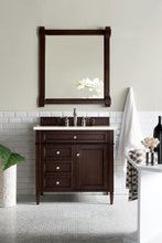 Load image into Gallery viewer, Brittany 36&quot; Burnished Mahogany Single Vanity w/ 3 CM Eternal Marfil Quartz Top