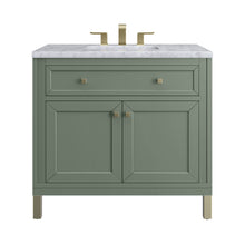 Load image into Gallery viewer, Chicago 36&quot; Single Vanity, Smokey Celadon w/ 3CM Carrara Marble Top