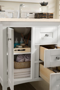 Bathroom Vanities Outlet Atlanta Renovate for LessPalisades 30" Single Vanity, Bright White, w/ 3 CM Eternal Marfil Quartz Top