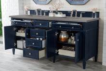 Load image into Gallery viewer, Bathroom Vanities Outlet Atlanta Renovate for LessBrittany 72&quot; Victory Blue Double Vanity w/ 3 CM Grey Expo Quartz Top
