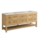 Breckenridge 72" Double Vanity, Light Natural Oak w/ 3CM Eternal Jasmine Pearl Top