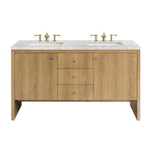 Load image into Gallery viewer, Hudson 60&quot; Double Vanity, Light Natural Oak w/ 3CM Eternal Jasmine Pearl Top