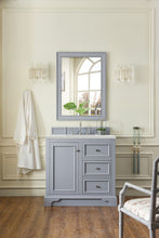 Load image into Gallery viewer, De Soto 36&quot; Single Vanity, Silver Gray w/ 3 CM Eternal Jasmine Pearl Quartz Top